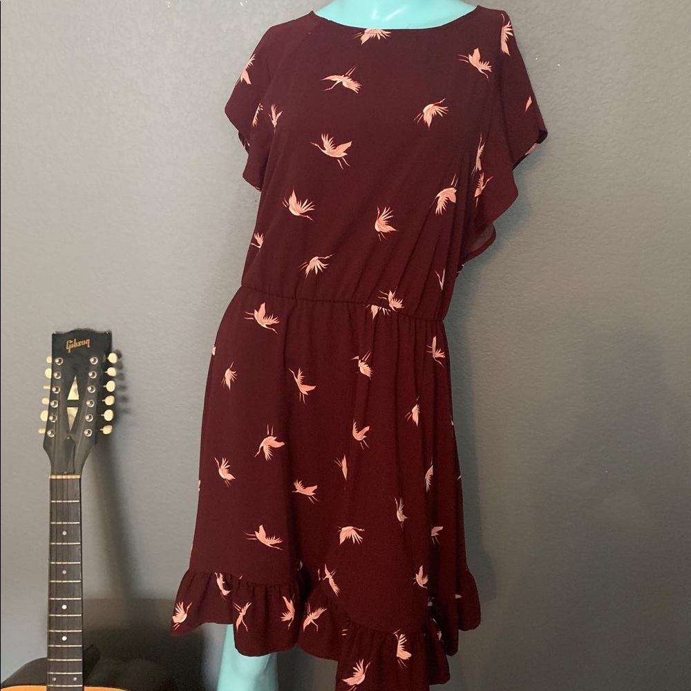 NWOT A New Day Crane Dress Medium Burgundy dress
